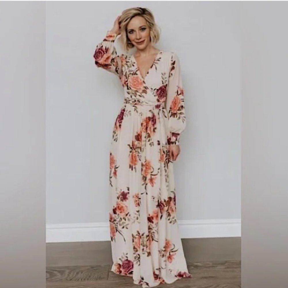 Baltic Born Lydia Maxi Wrap Dress Ivory Floral